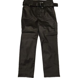 Express Super High Rise Black Coated Slim Jeans Size 8 Short